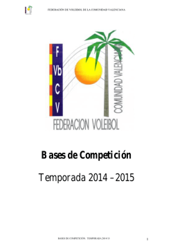 Bases de Competición Temporada 2014 –2015