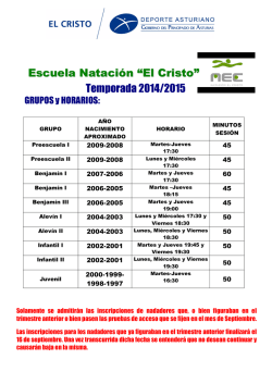 ala Escuela Natación “El Cristo” Temporada 2014/2015