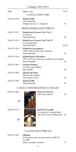 Catálogo 2014-2015 COLECCIÓN 1900