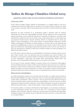 Índice de Riesgo Climático Global 2015 ¿Quiénes