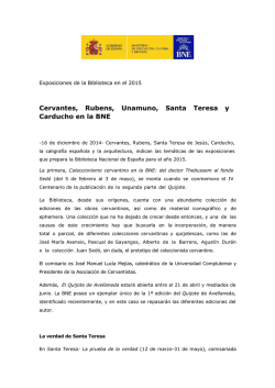 Nota de prensa - Biblioteca Nacional de Espa&ntilde;a