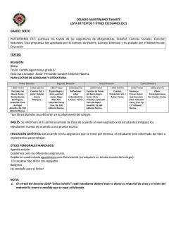 COLEGIO AGUSTINIANO TAGASTE LISTA DE TEXTOS Y &Uacute;TILES