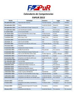 Calendario de Competencias FAPUR 2015