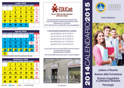 Calendario Accademico 2014-2015 - Università Cattolica del Sacro