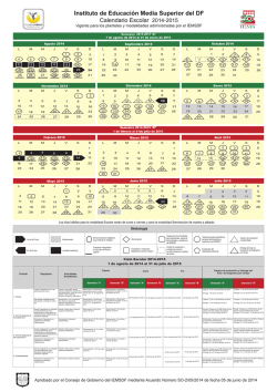 CALENDARIO ESCOLAR 2014-2015 aprobadopor consejo