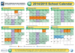 2014/2015 School Calendar - Escola Americana de Belo Horizonte