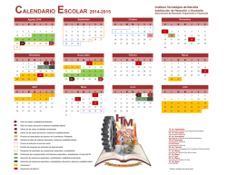 CALENDARIO ESCOLAR 2014-2015