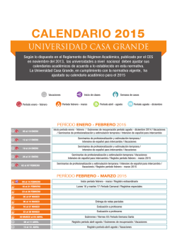 calendario 2015 - Universidad Casa Grande