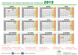 Calendario fiestas laborales Andalucía 2015