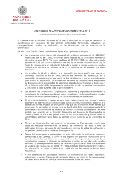 Calendario Acad&eacute;mico 2014-15