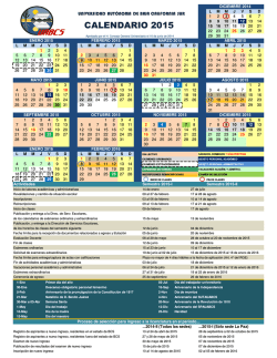 Calendario 2015 - Universidad Autónoma de Baja California Sur