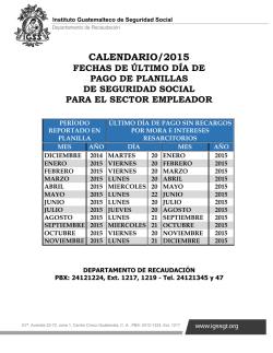 CALENDARIO/2015 - Instituto Guatemalteco de Seguridad Social