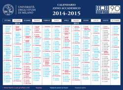Calendario anno accademico 2014/2015