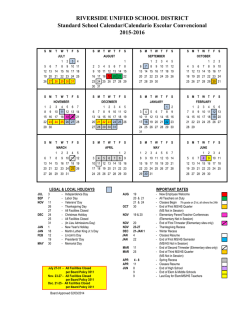2015-2016 School Year - Riverside Unified School District
