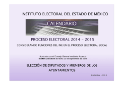 Calendario del Proceso Electoral 2014 - 2015