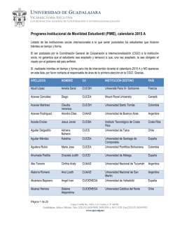 Programa Institucional de Movilidad Estudiantil (PIME), calendario