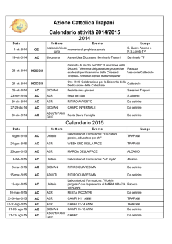Azione Cattolica Trapani Calendario 2015 Calendario attività 2014