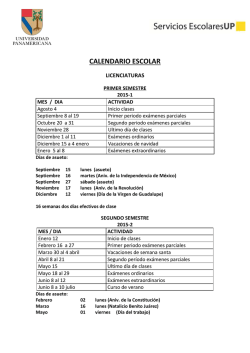 Calendario 2014-2015 Licenciaturas