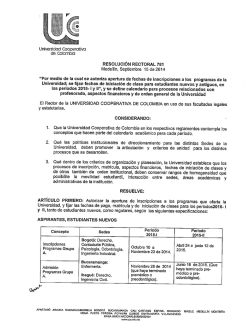 Calendario académico 2015 - Universidad Cooperativa de Colombia