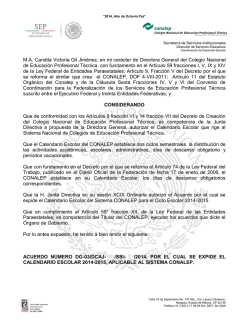 Calendario 2014-2015 del CONALEP