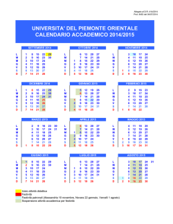 Calendario accademico 2014-2015