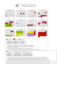 Calendario académico del curso 2014-2015