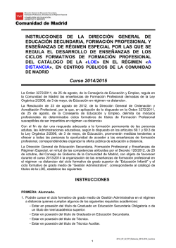 Curso 2014/2015 - Comunidad de Madrid