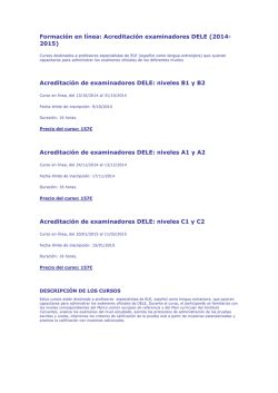 Formación en línea: Acreditación examinadores DELE (2014