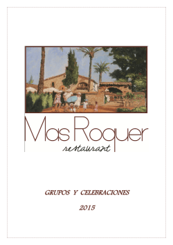 GRUPOS Y CELEBRACIONES 2015