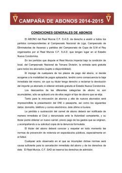 CAMPA&Ntilde;A DE ABONOS 2014-2015
