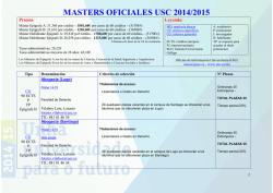 MASTERS OFICIALES USC 2014/2015