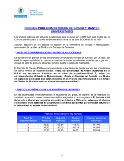 Precios público - Universidad Politécnica de Madrid