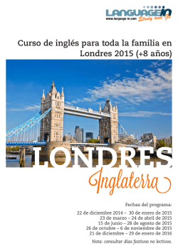Curso de inglés para toda la familia en Londres 2015 - Language-In