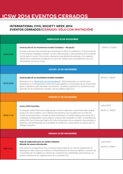 ICSW 2014 EVENTos CERRADOS