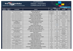 CALENDARIO FERIAS Y MISIONES COMERCIALES 2015