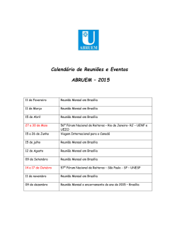 Calendário de Reuniões e Eventos ABRUEM – 2015