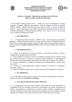 EDITAL Nº 005/2015 - PROGRAMA DE BOLSAS