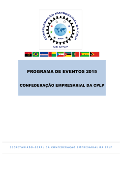PROGRAMA DE EVENTOS 2015 - Confederação Empresarial da