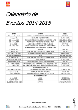 Calendário de Eventos 2014-2015