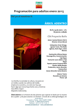 Programaci&oacute;n para adultos enero 2015 &Aacute;RBOL ADENTRO
