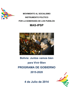 programa de gobierno del MAS 2015-2020