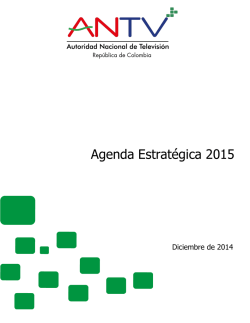 Agenda Estratégica 2015 - Autoridad Nacional de Televisión
