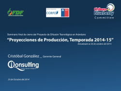 “Proyecciones de Producción, Temporada 2014-15”