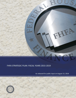 fhfa strategic plan: fiscal years 2015-2019