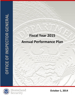 Fiscal Year 2015 Annual Performance Plan