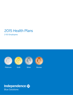 2015 Health Plans - Independence Blue Cross