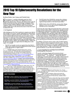 2015 Top 10 Cybersecurity Resolutions for the New Year