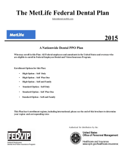 2015 MetLife FEDVIP Plan Brochure