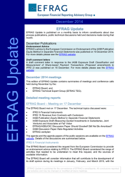 December 2014 EFRAG Update