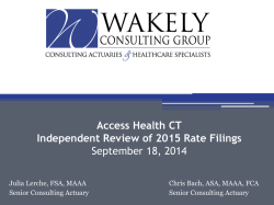Access Health CT Independent Review of 2015 Rate
